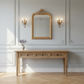 PALM BEACH SOLID OAK LOUVRE STYLE HALL TABLE/CONSOLE TABLE 3 DRAWERS  IN SOLID OAK - MyChocolateWood
