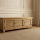 PALM BEACH TV/ENTERTAINMENT UNIT 3 DOORS LOUVRE STYLE IN SOLID OAK - MyChocolateWood