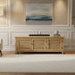 PALM BEACH TV/ENTERTAINMENT UNIT 3 DOORS LOUVRE STYLE IN SOLID OAK - MyChocolateWood