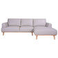 PAMELA 2.5-SEATER RHF CHAISE ITALIAN LEATHER MODULAR SOFA, IN LIGHT GREY - MyChocolateWood