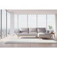 Pamela 2.5-Seater Chaise Italian Leather Modular Sofa in Light Grey, Right - Chocolate Wood