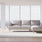 PAMELA 2.5-SEATER RHF CHAISE ITALIAN LEATHER MODULAR SOFA, IN LIGHT GREY - MyChocolateWood