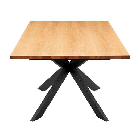 PANNIER DINING TABLE NATURAL OAK COLOURED TOP/BLACK LEGS