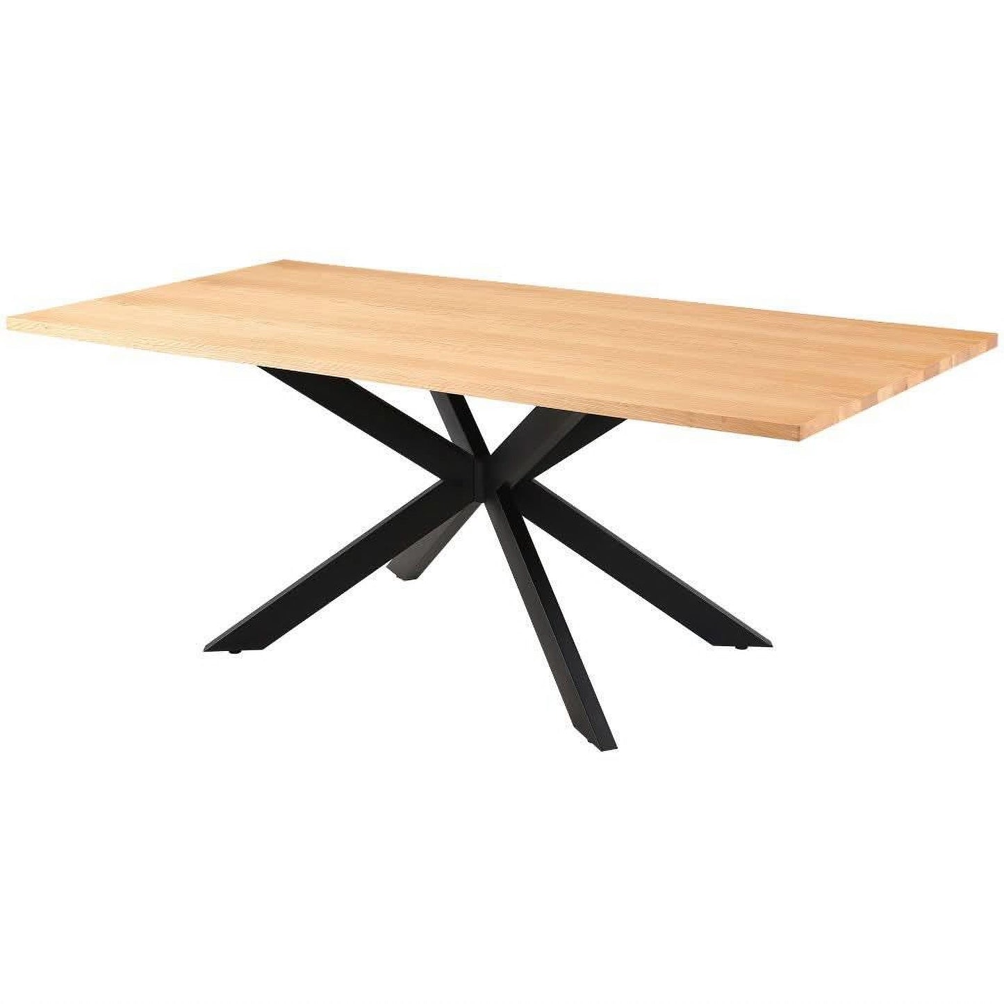 PANNIER DINING TABLE NATURAL OAK COLOURED TOP/BLACK LEGS