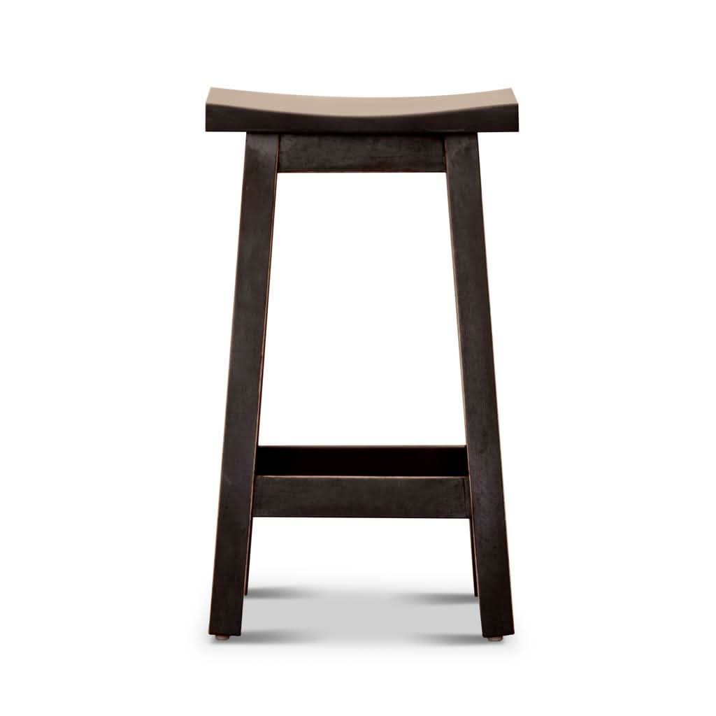 PAPAYA SOLID MANGO WOOD STOOL BLACK - MyChocolateWood
