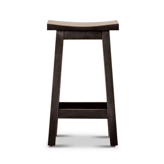 PAPAYA SOLID MANGO WOOD STOOL BLACK - MyChocolateWood