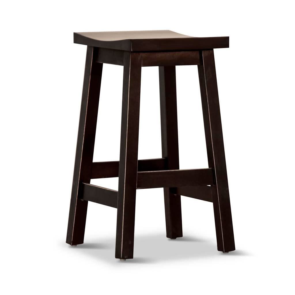 PAPAYA SOLID MANGO WOOD STOOL BLACK - MyChocolateWood