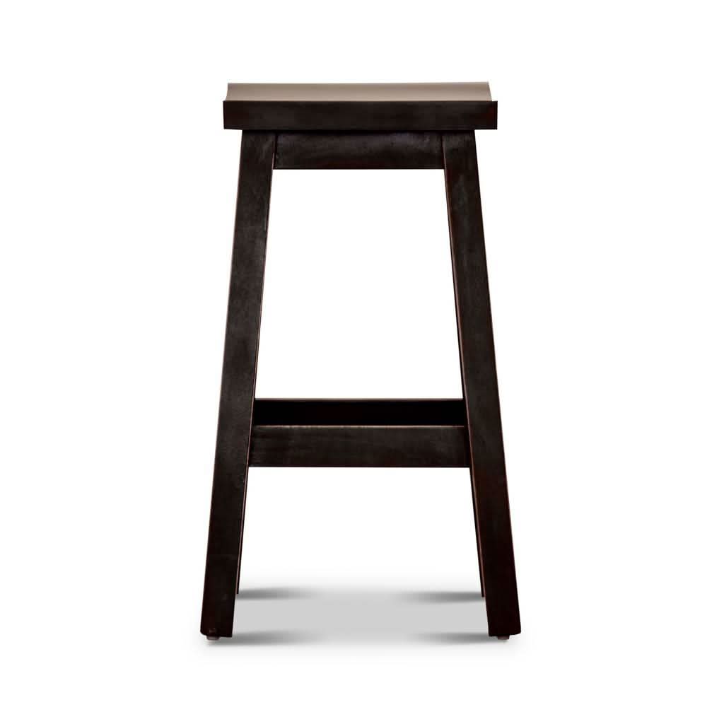 PAPAYA SOLID MANGO WOOD STOOL BLACK - MyChocolateWood