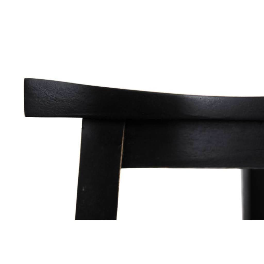 PAPAYA SOLID MANGO WOOD STOOL BLACK - MyChocolateWood
