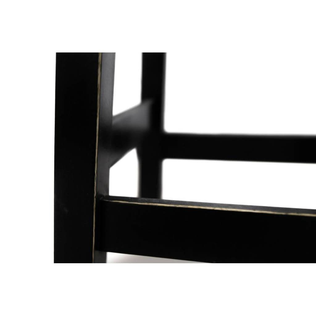 PAPAYA SOLID MANGO WOOD STOOL BLACK - MyChocolateWood