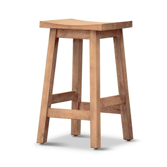 PAPAYA SOLID MANGO WOOD STOOL HONEY WASH - MyChocolateWood