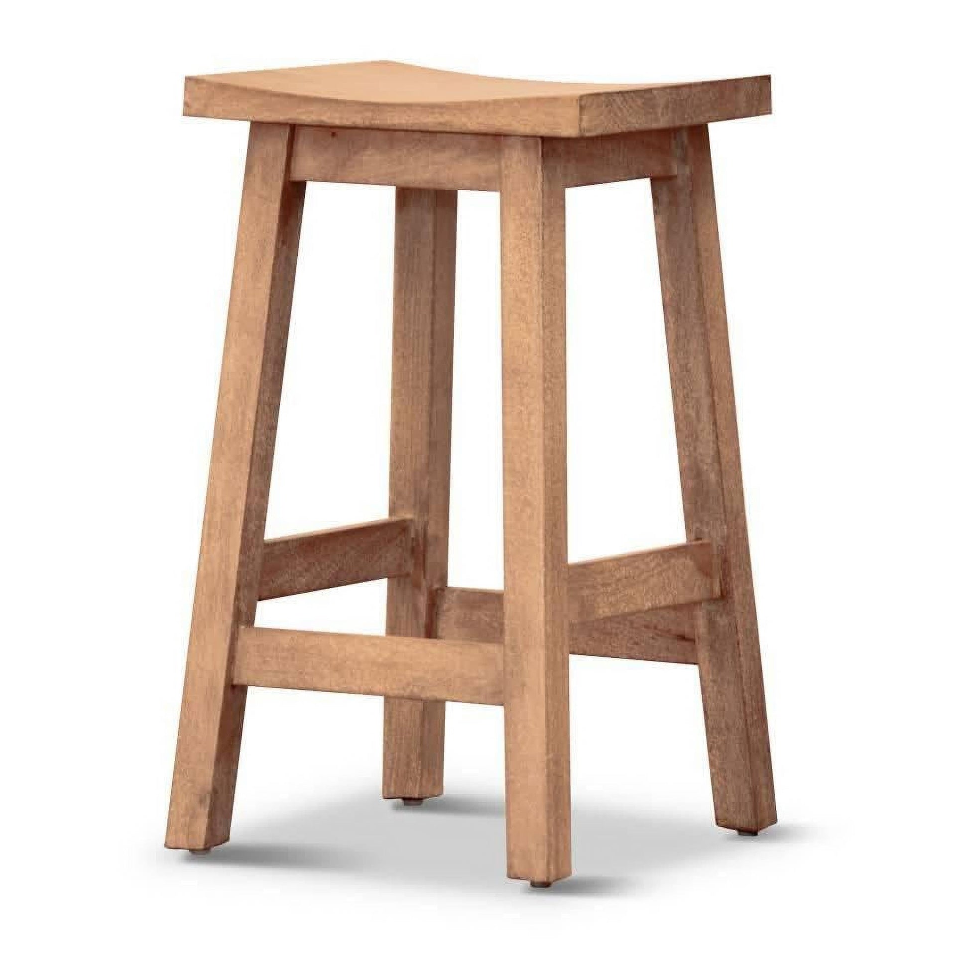 Papaya Solid Mango Wood Kitchen Stool in Honey Wash - Chocolate Wood