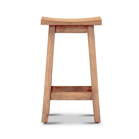 Papaya solid mango wood stool with honey wash finish by MyChocolateWood, showcasing a natural wooden design and smooth surface.
