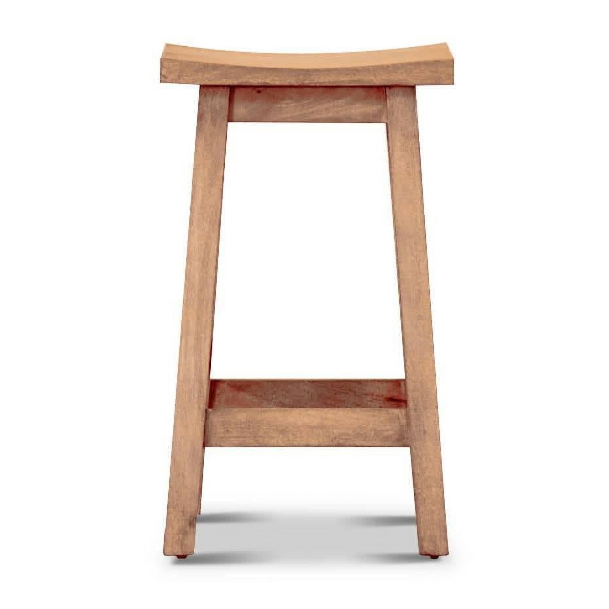 Papaya Solid Mango Wood Kitchen Stool in Honey Wash - Chocolate Wood