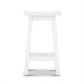 Papaya Solid Mango Wood Kitchen Stool in Distressed White - Chocolate Wood