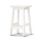 Papaya Solid Mango Wood Kitchen Stool in Distressed White - Chocolate Wood
