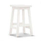 Papaya Solid Mango Wood Kitchen Stool in Distressed White - Chocolate Wood