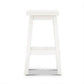 Papaya Solid Mango Wood Kitchen Stool in Distressed White - Chocolate Wood