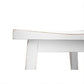 Papaya Solid Mango Wood Kitchen Stool in Distressed White - Chocolate Wood