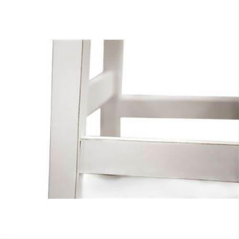 Papaya Solid Mango Wood Kitchen Stool in Distressed White - Chocolate Wood