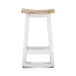 PAPAYA SOLID MANGO WOOD STOOL WHITE BASE & WHITEWASH TOP - MyChocolateWood