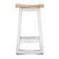 Papaya Solid Mango Wood Kitchen Stool in Whitewash - Chocolate Wood