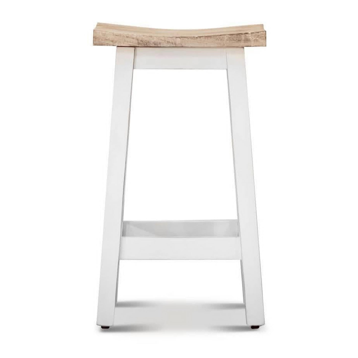 Papaya Solid Mango Wood Kitchen Stool in Whitewash - Chocolate Wood