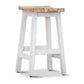 Papaya Solid Mango Wood Kitchen Stool in Whitewash - Chocolate Wood