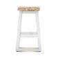 PAPAYA SOLID MANGO WOOD STOOL WHITE BASE & WHITEWASH TOP - MyChocolateWood