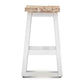 Papaya Solid Mango Wood Kitchen Stool in Whitewash - Chocolate Wood