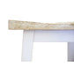 PAPAYA SOLID MANGO WOOD STOOL WHITE BASE & WHITEWASH TOP - MyChocolateWood