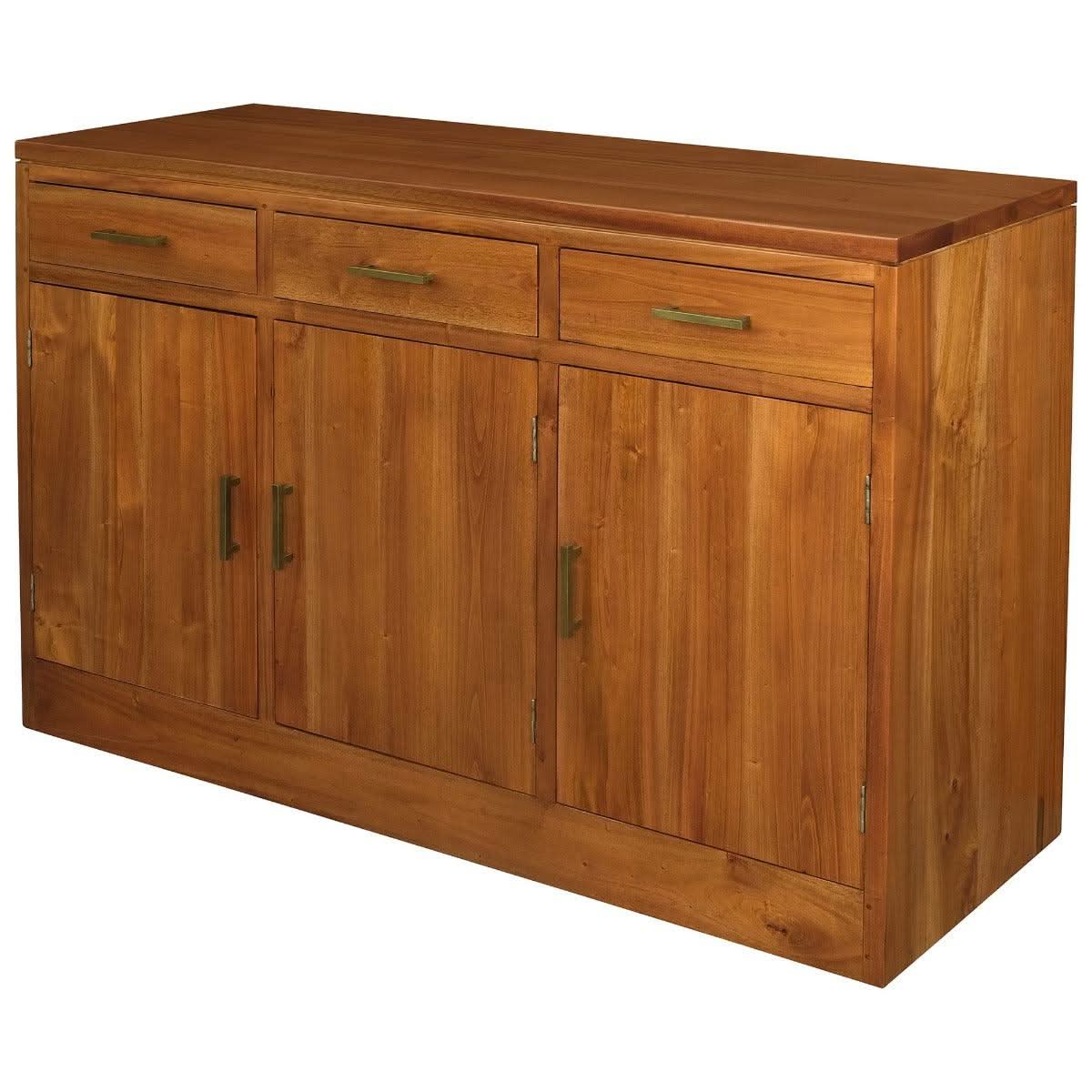 PARIS SOLID MAHOGANY 3 DOORS & 3 DRAWERS BUFFET/SIDEBOARD IN LIGHT PECAN - MyChocolateWood