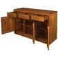Paris Solid Mahogany 3-Door 3-Drawer Buffet / Sideboard in Light Pecan - Chocolate Wood