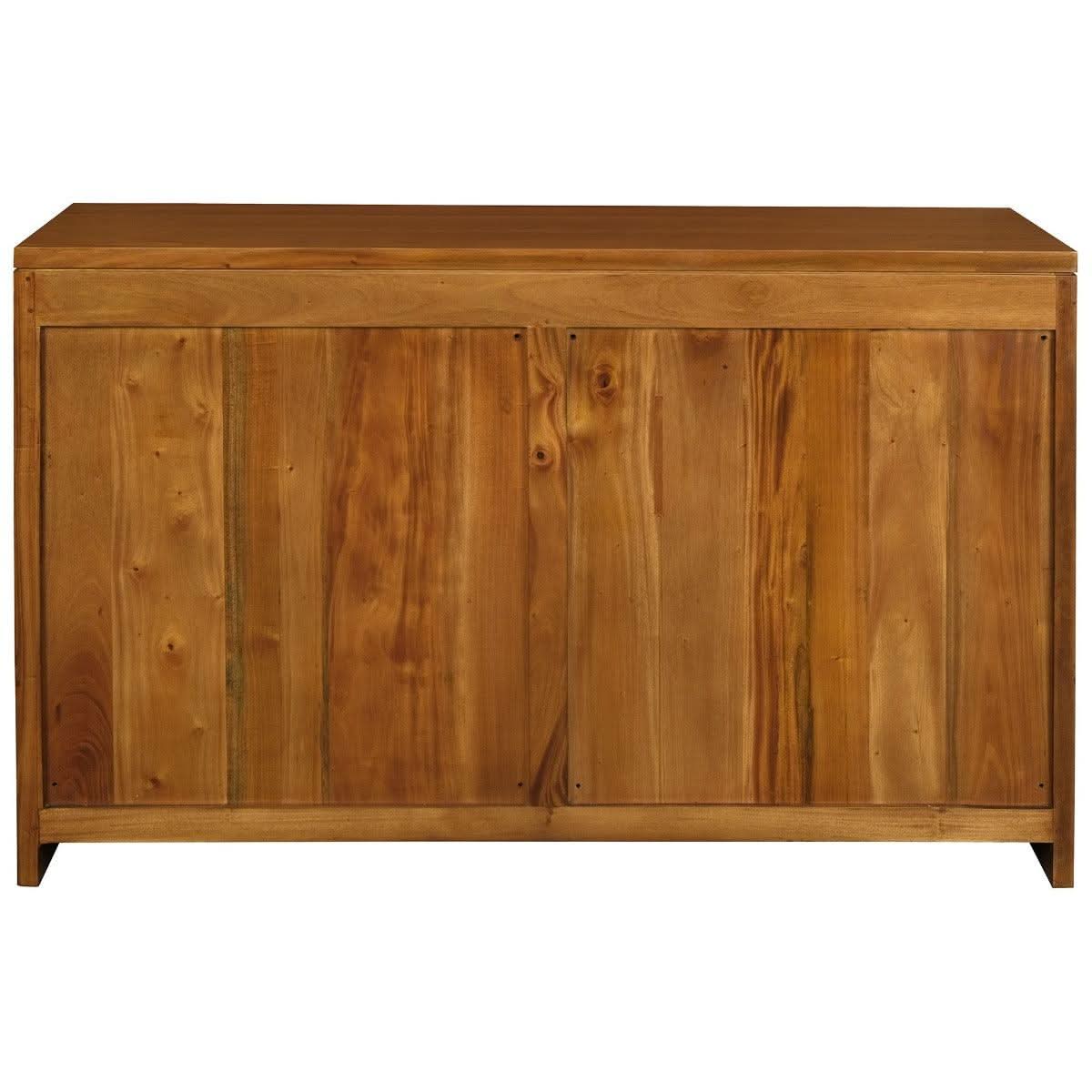Paris Solid Mahogany 3-Door 3-Drawer Buffet / Sideboard in Light Pecan - Chocolate Wood