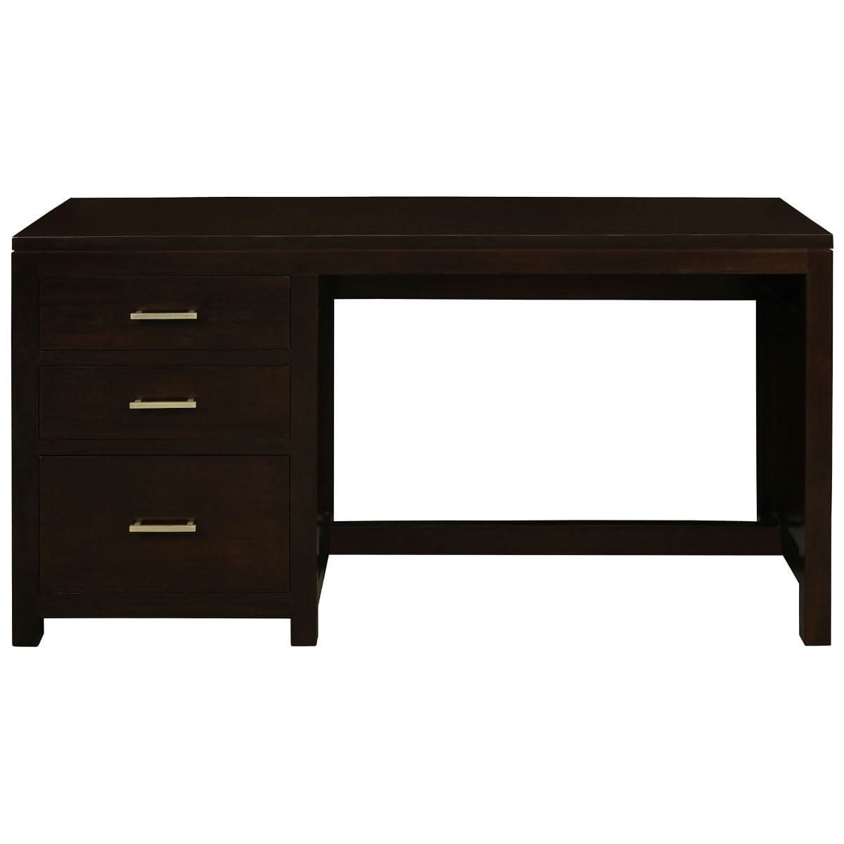 PARIS SOLID MAHOGANY TIMBER 3 DRAWER 150CM DESK - CHOCOLATE - MyChocolateWood