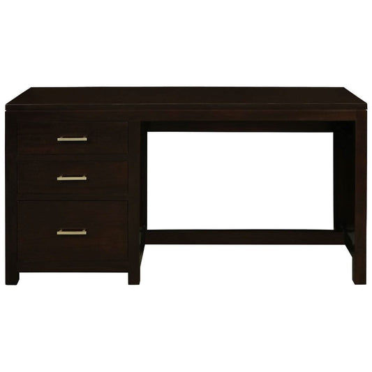 PARIS SOLID MAHOGANY TIMBER 3 DRAWER 150CM DESK - CHOCOLATE - MyChocolateWood