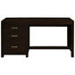 Paris Solid Mahogany 3-Drawer Desk 150cm in Chocolate - Chocolate Wood