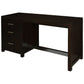 Paris Solid Mahogany 3-Drawer Desk 150cm in Chocolate - Chocolate Wood