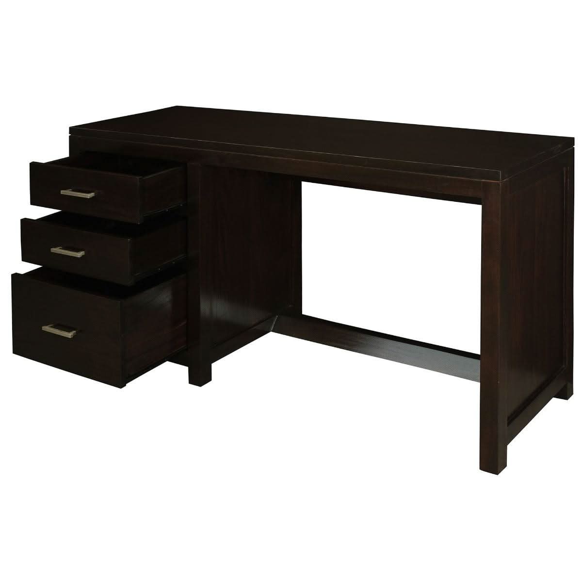 PARIS SOLID MAHOGANY TIMBER 3 DRAWER 150CM DESK - CHOCOLATE - MyChocolateWood