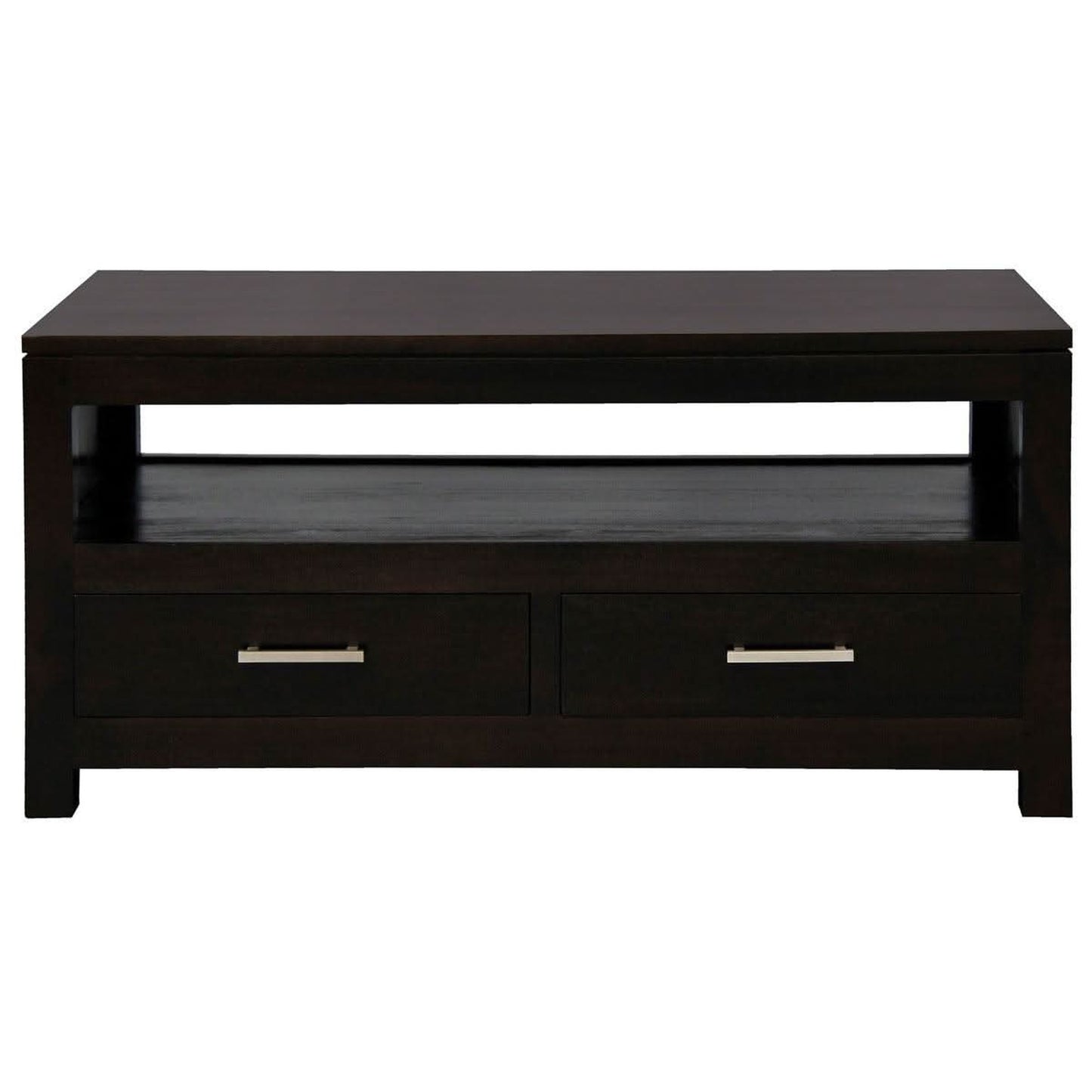 Paris Solid Mahogany 4-Drawer Coffee Table 100cm in Chocolate - Chocolate Wood