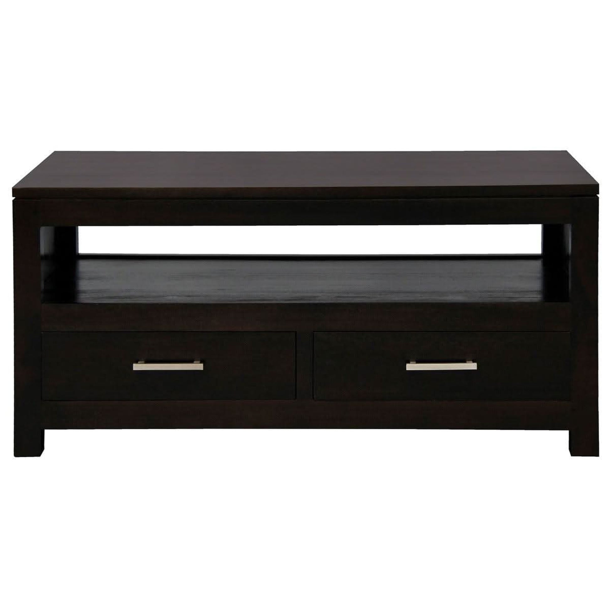 Paris Solid Mahogany 4-Drawer Coffee Table 100cm in Chocolate - Chocolate Wood