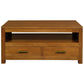 Paris Solid Mahogany 4-Drawer Coffee Table 100cm in Light Pecan - Chocolate Wood