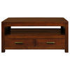 PARIS SOLID MAHOGANY TIMBER COFFEE TABLE 4 DRAWERS MAHOGANY COLOUR 120CM