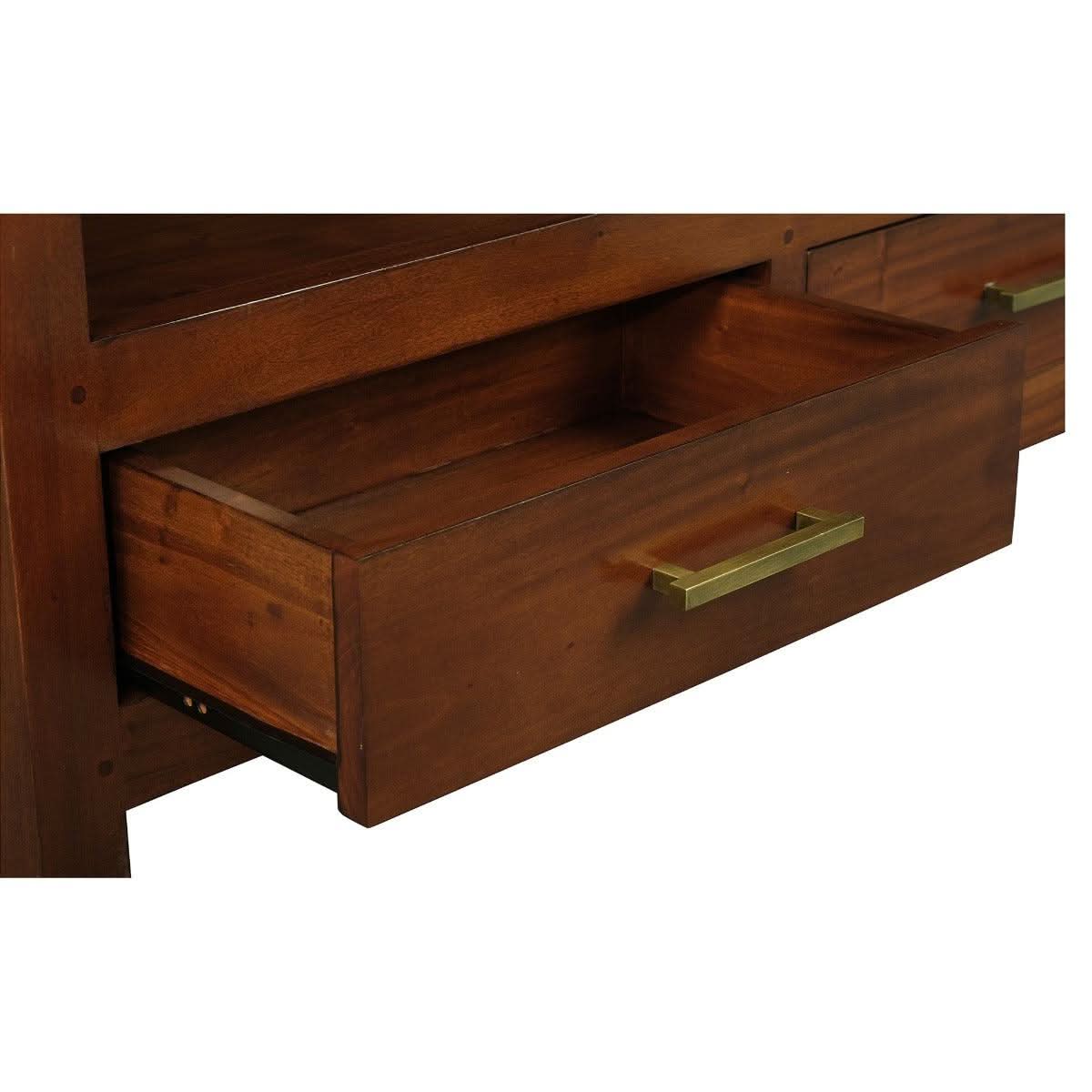 PARIS SOLID MAHOGANY TIMBER COFFEE TABLE 4 DRAWERS MAHOGANY COLOUR 120CM - MyChocolateWood