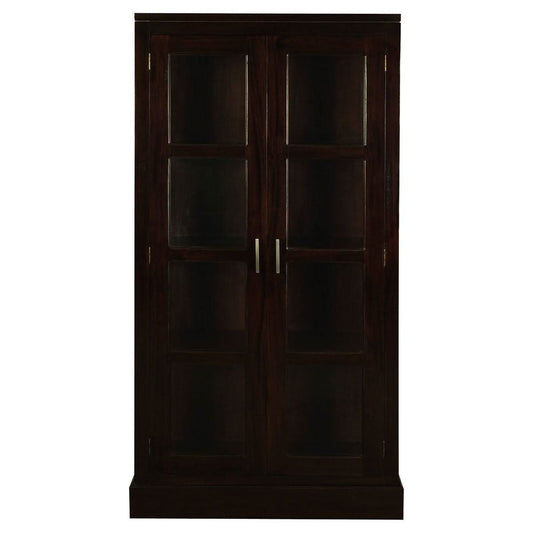 PARIS SOLID MAHOGANY TIMBER DISPLAY CABINET WITH 3 SHELVES -CHOCOLATE - MyChocolateWood