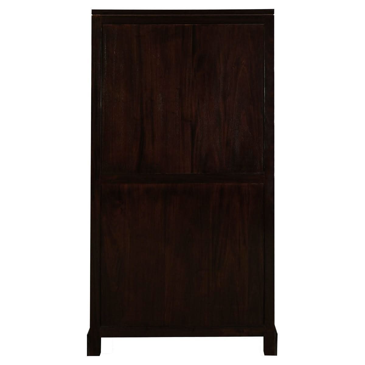 Paris Solid Mahogany Display Cabinet with 3 Shelves in Chocolate - Chocolate Wood