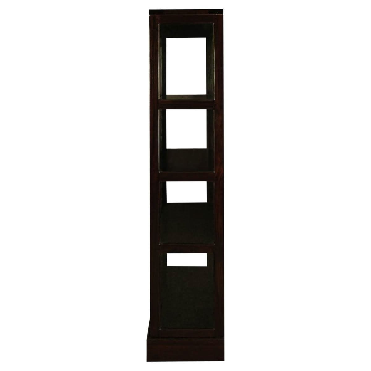Paris Solid Mahogany Display Cabinet with 3 Shelves in Chocolate - Chocolate Wood
