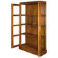 Paris Solid Mahogany Display Cabinet with 3 Shelves in Light Pecan - Chocolate Wood
