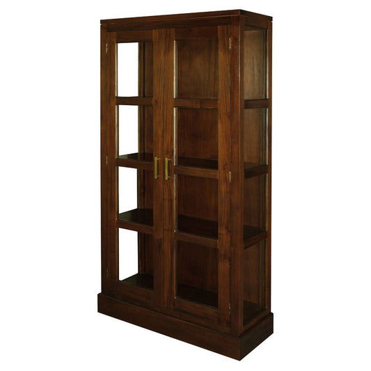 PARIS SOLID MAHOGANY TIMBER DISPLAY CABINET WITH 3 SHELVES - MAHOGANY