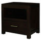 Paris Solid Mahogany Single-Drawer Lamp Table in Chocolate - Chocolate Wood